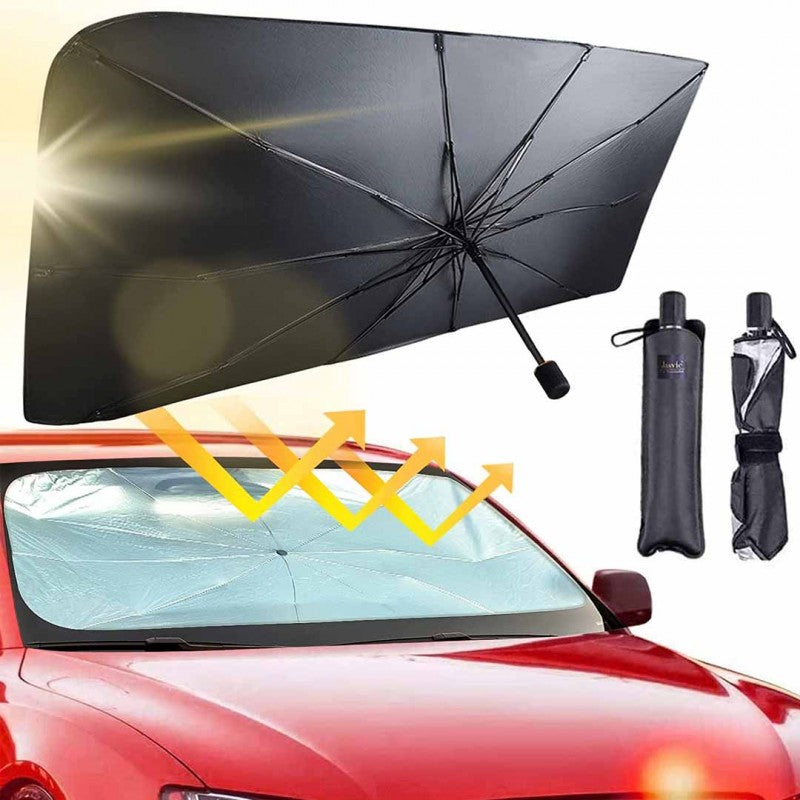 Universal Car Umbrella Sun Shade Cover for Windshield UV Reflecting Foldable Front Car Sunshade Umbrella