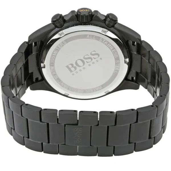 HUGO BOSS Ikon Black Stainless Steel Black Dial Chronograph Quartz Watch for Gents - 1513278