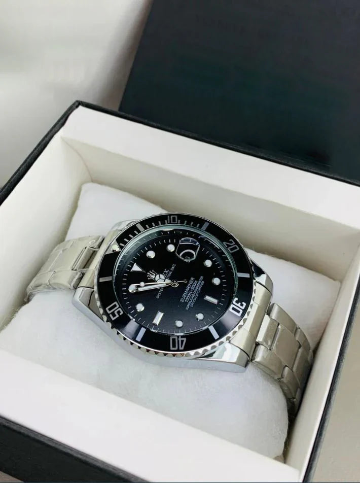 Rolex Submariner Date Watch - Silver Black