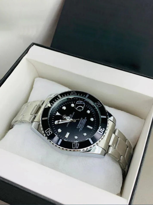 Rolex Submariner Date Watch - Silver Black