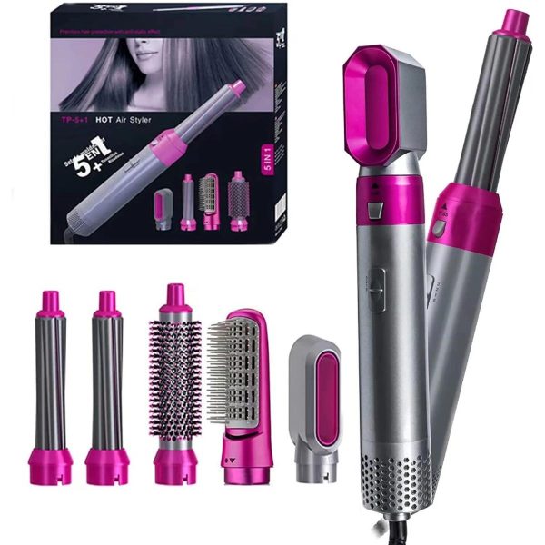 5-in-1 Electric Hair Dryer Brush – Hot Air Styler with Blow Dryer, Straightener, Curler, Volumizer & Comb | One-Step Styling Tool for All Hair Types