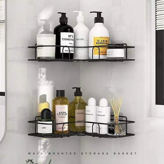 Wall Corner Rack For Bathroom & Kitchen With Hooks.
