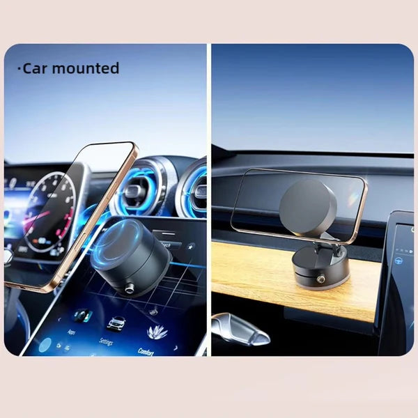 Magnetic Wireless Phone Holder with Vacuum Suction Cup | Foldable, Strong Magnetic Grip for Maximum Phone Security
