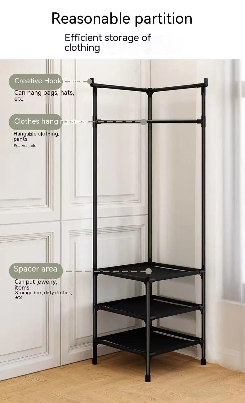 Corner cloth rack