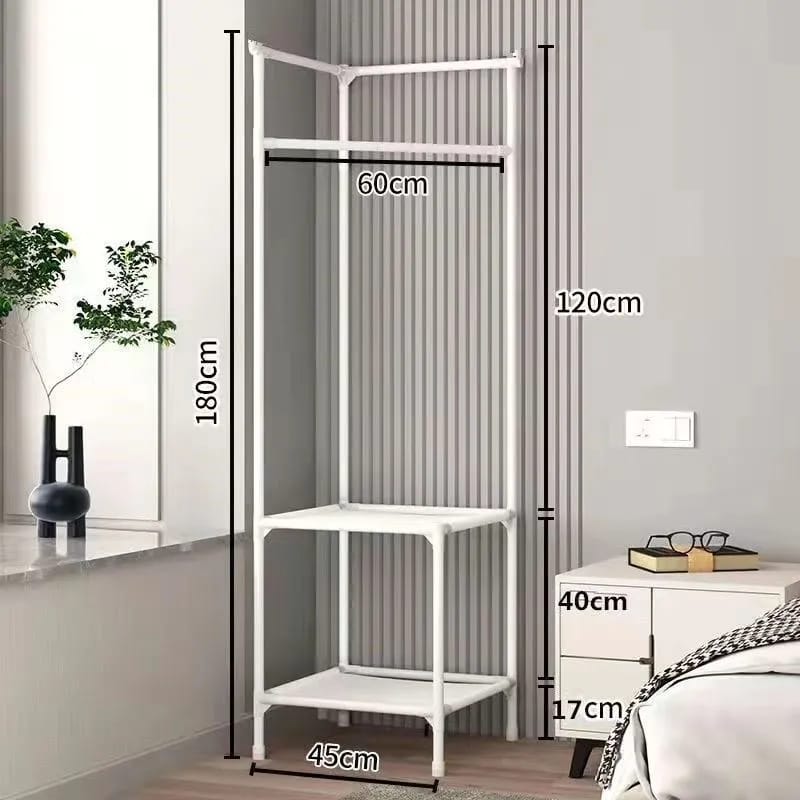 Corner cloth rack
