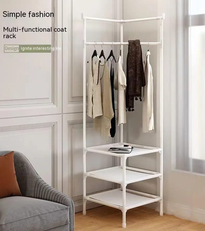 Corner cloth rack