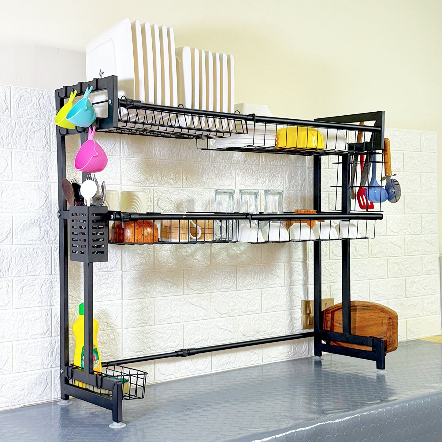 Expandable 2-Tier  OverSink Dish Drying Rack By Matrix
