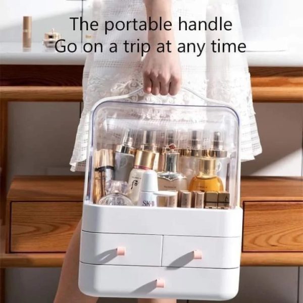 Multi-functional Acrylic Cosmetic Organizer with Drawers – Makeup & Skincare Storage Box - Random Color