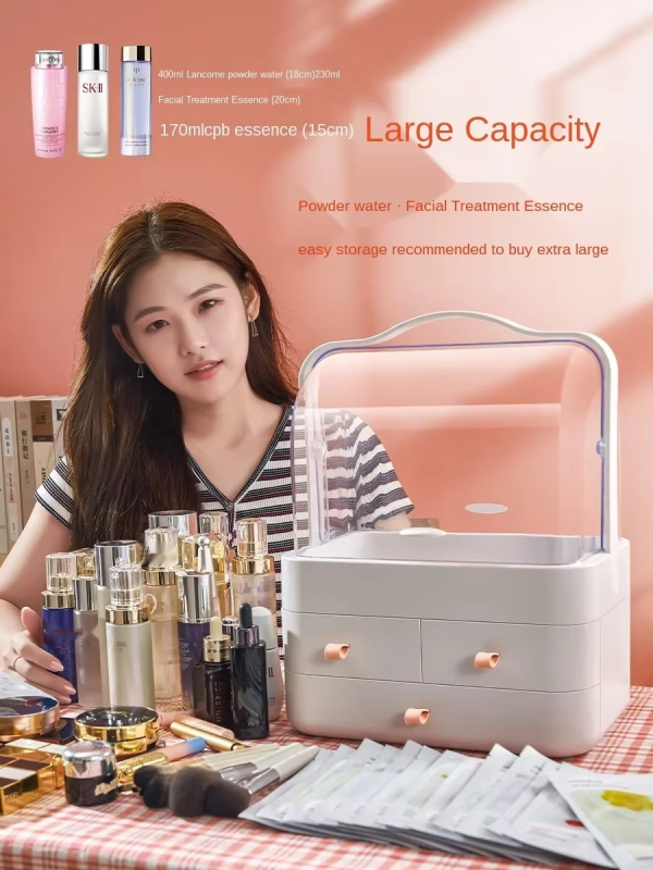 Multi-functional Acrylic Cosmetic Organizer with Drawers – Makeup & Skincare Storage Box - Random Color