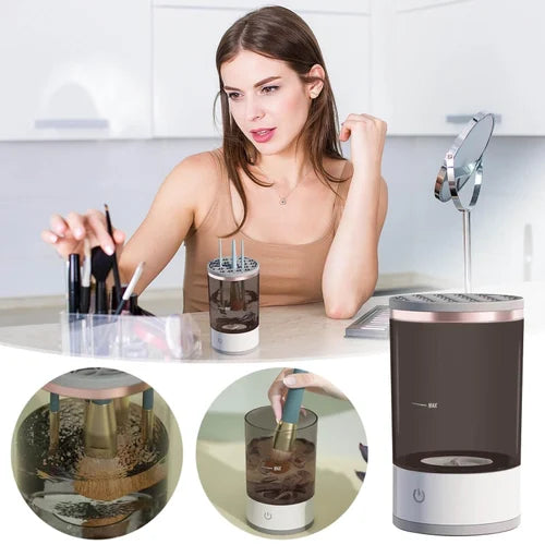 Electric Makeup Brush Cleaner Machine – Portable & Silent Deep Cleaning Spinner for Cosmetic Brushes