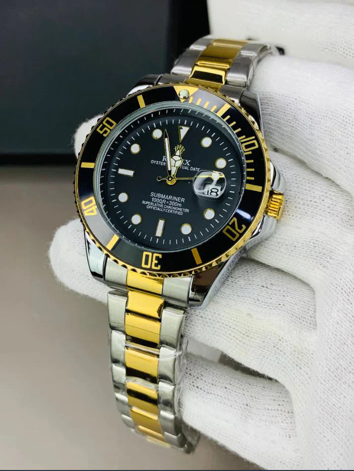 Rolex Submariner Date Watch - Two Tone Black