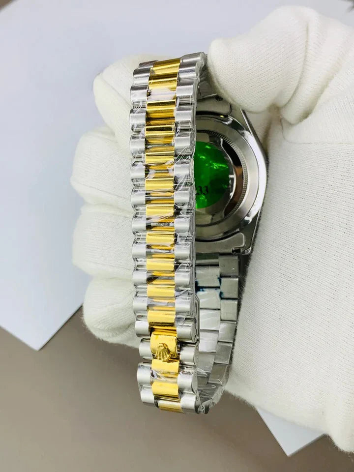 Rolex Stone Date Watch - Two Tone Gold